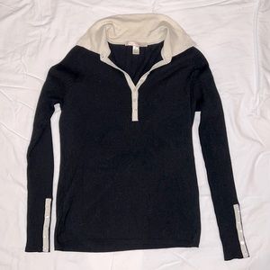 Belford Vintage Silk Black Collared Women’s Sweater